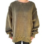 Olive Oversized Casual Solid Fleece Top