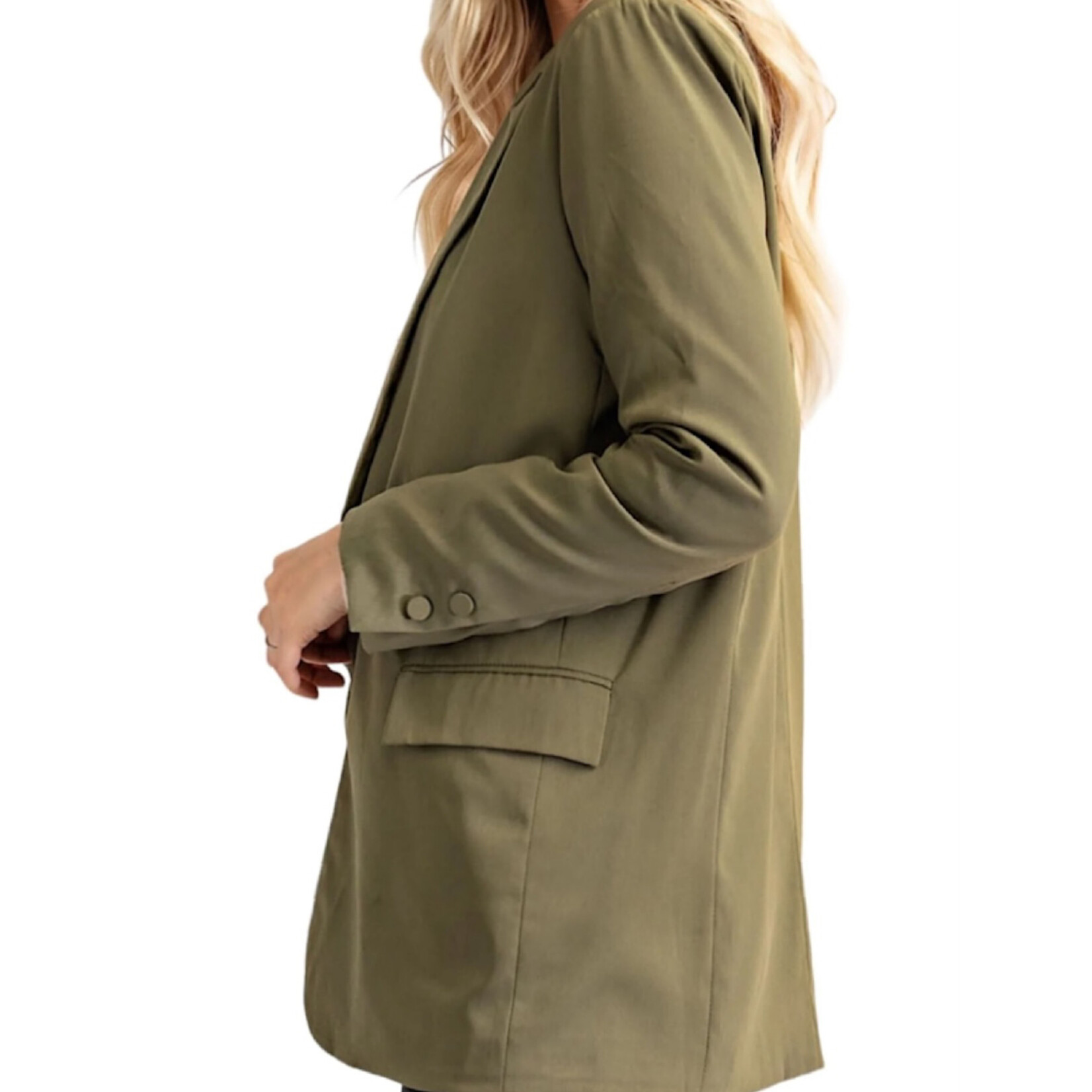 Olive Satin Blazer