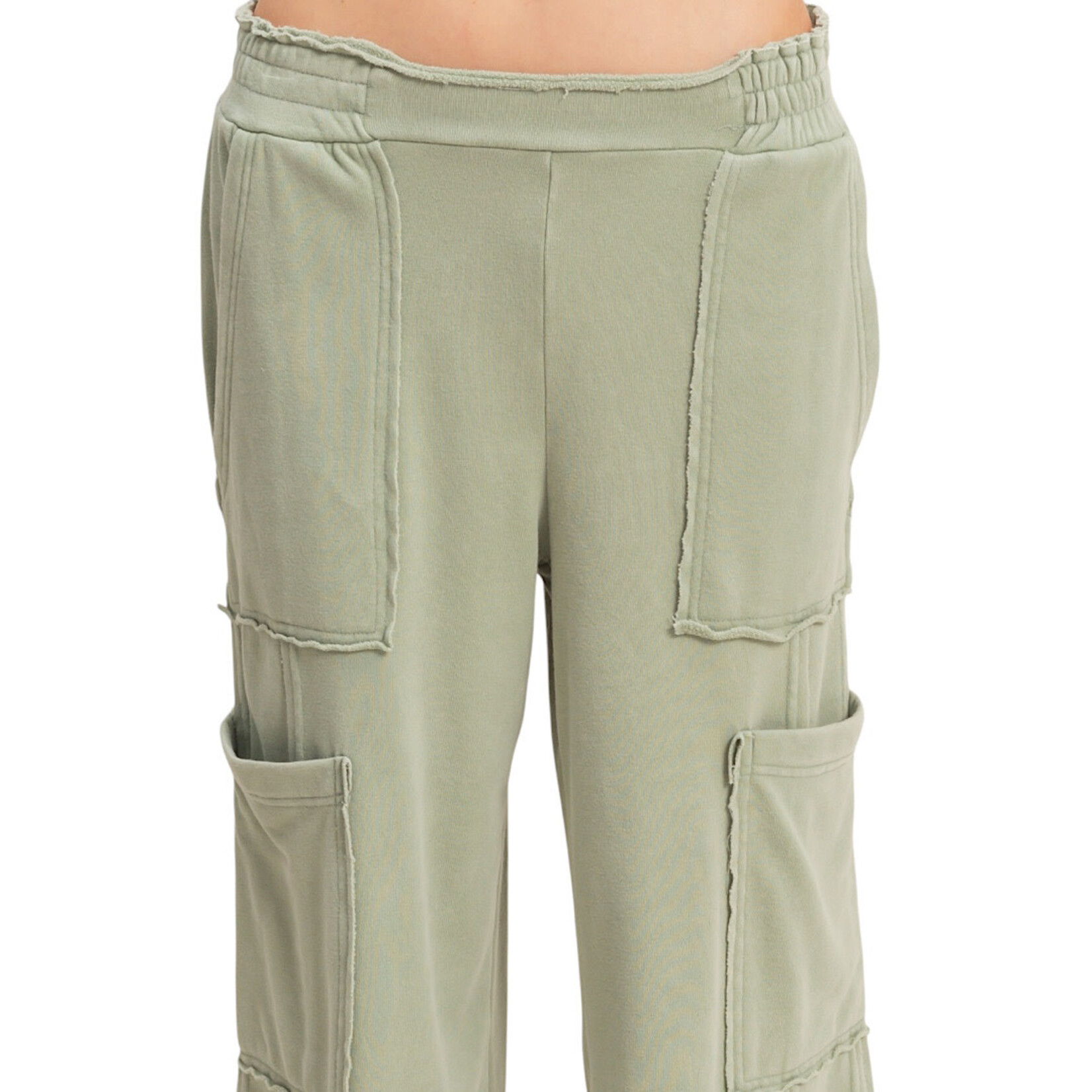 Sage Green Oversized Utility Sweatpants