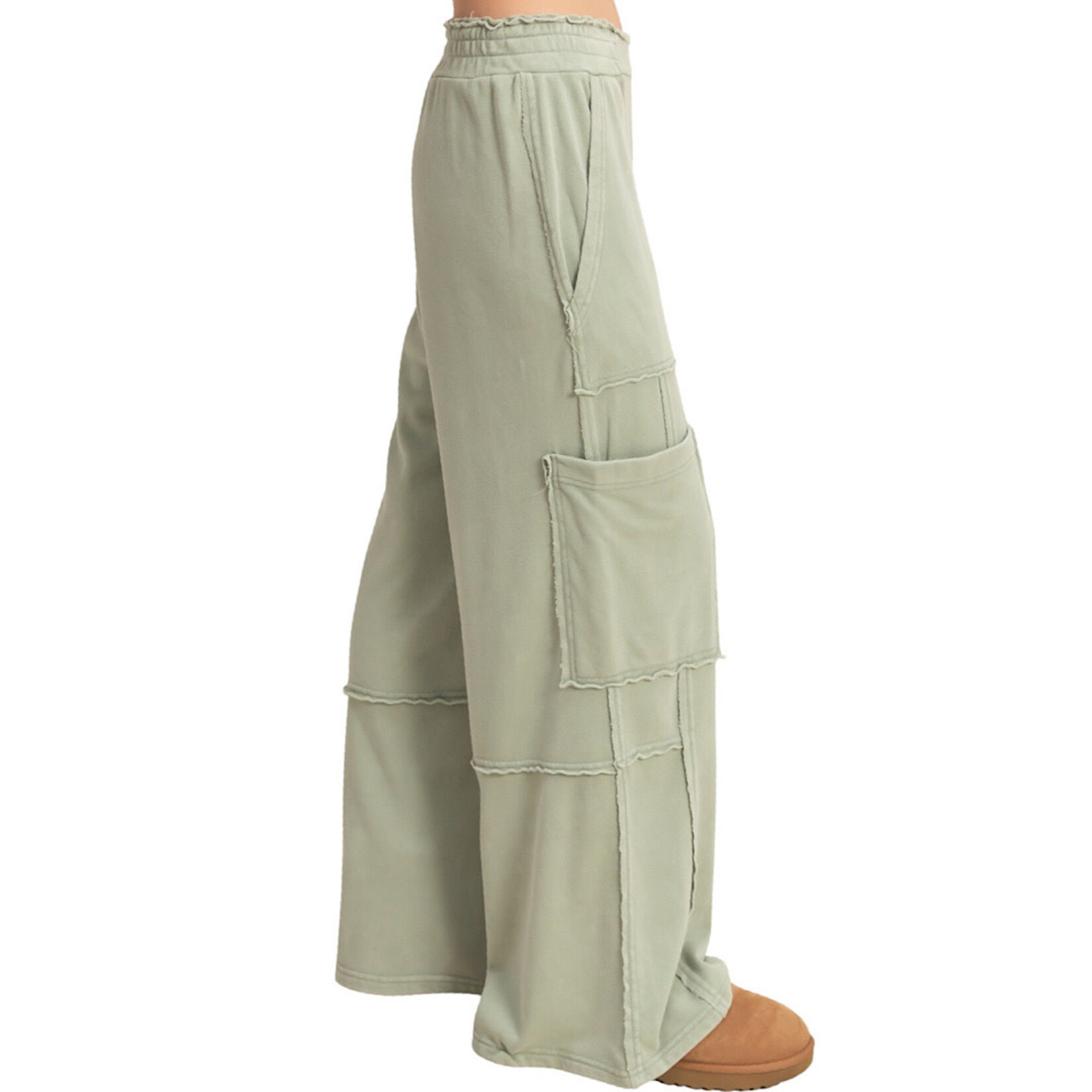Sage Green Oversized Utility Sweatpants