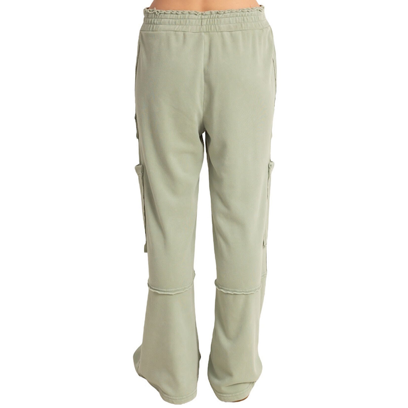 Sage Green Oversized Utility Sweatpants