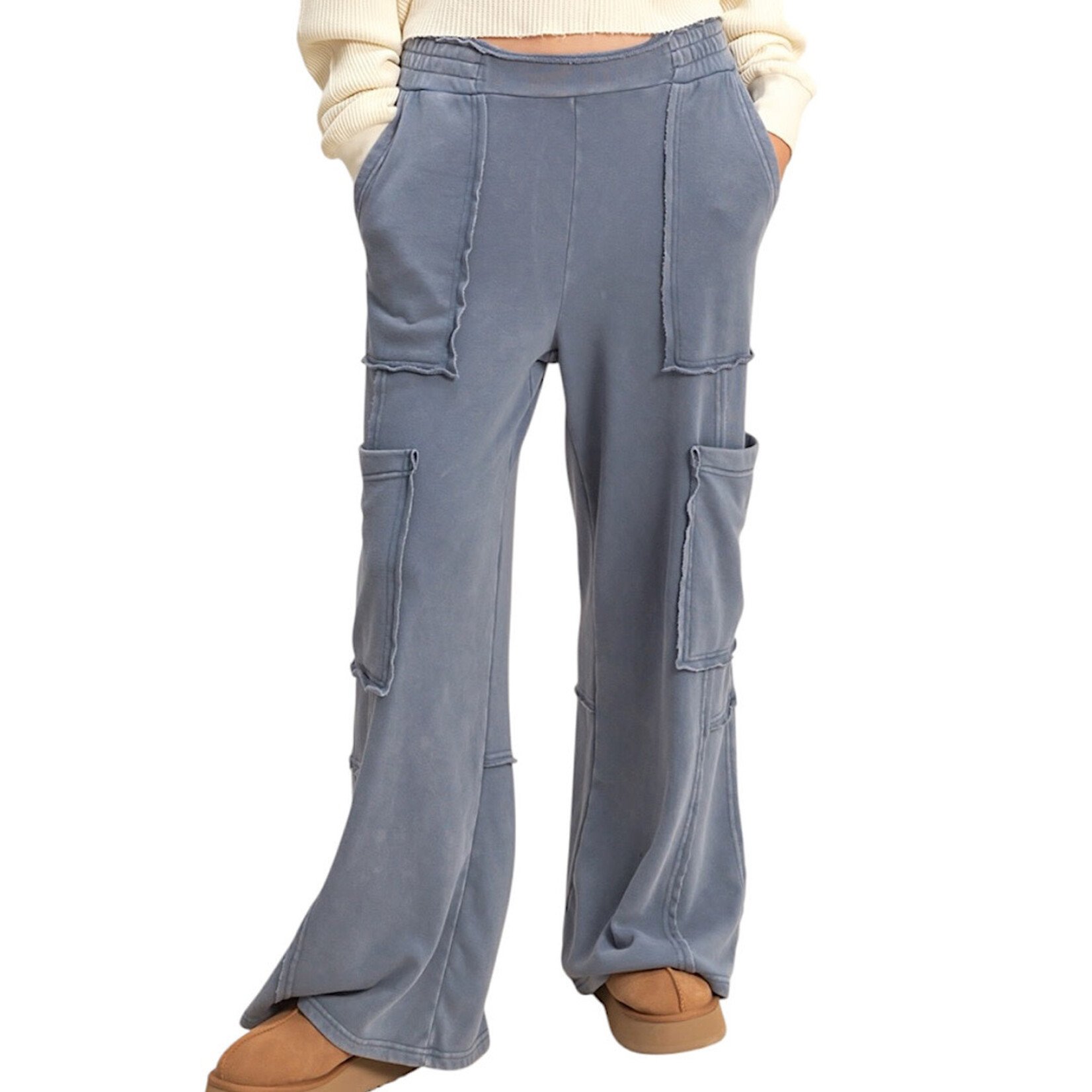 Dusty Navy Oversized Utility Sweatpants