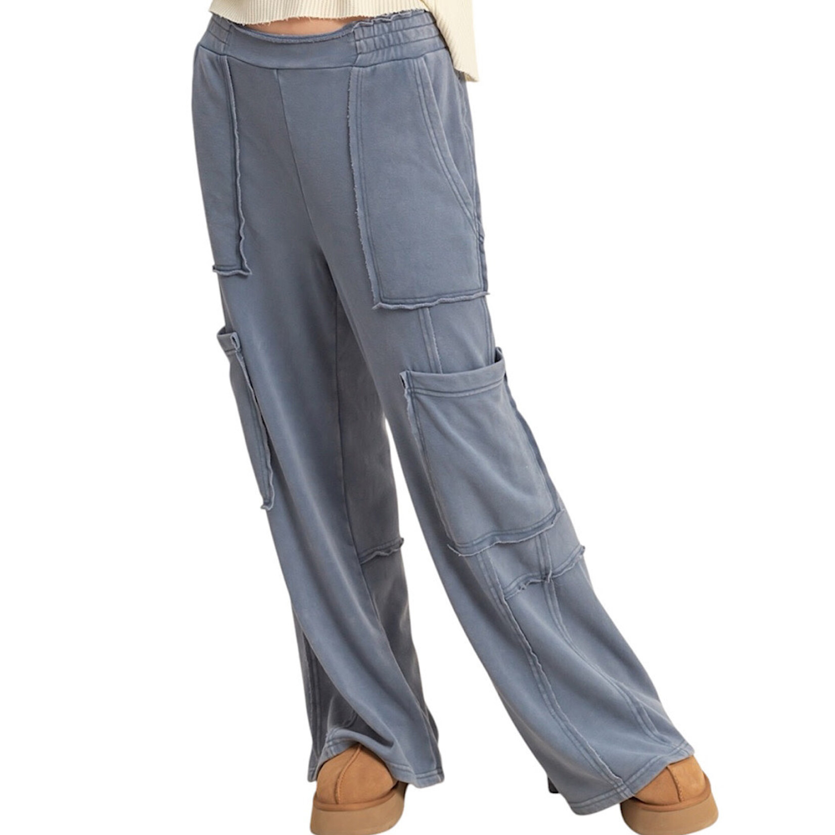 Dusty Navy Oversized Utility Sweatpants