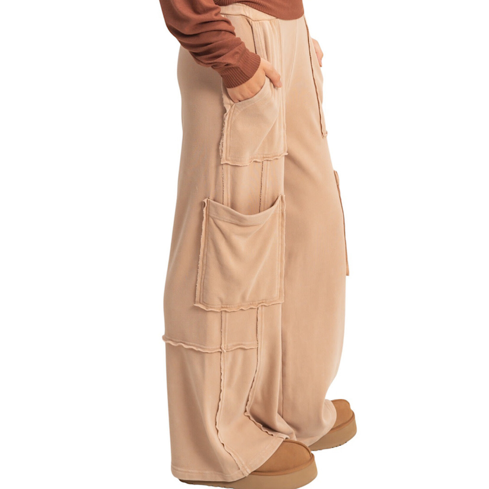 Dark Taupe Oversized Utility Sweatpants