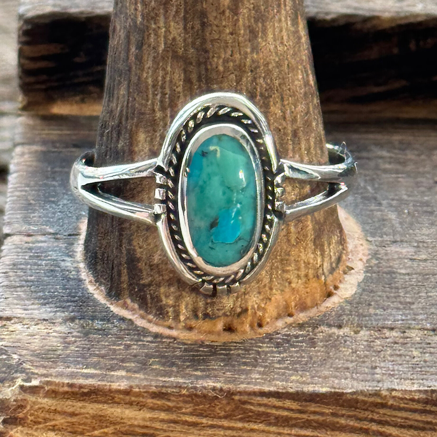 Sterling Silver Ring with Oval Turquoise Stone