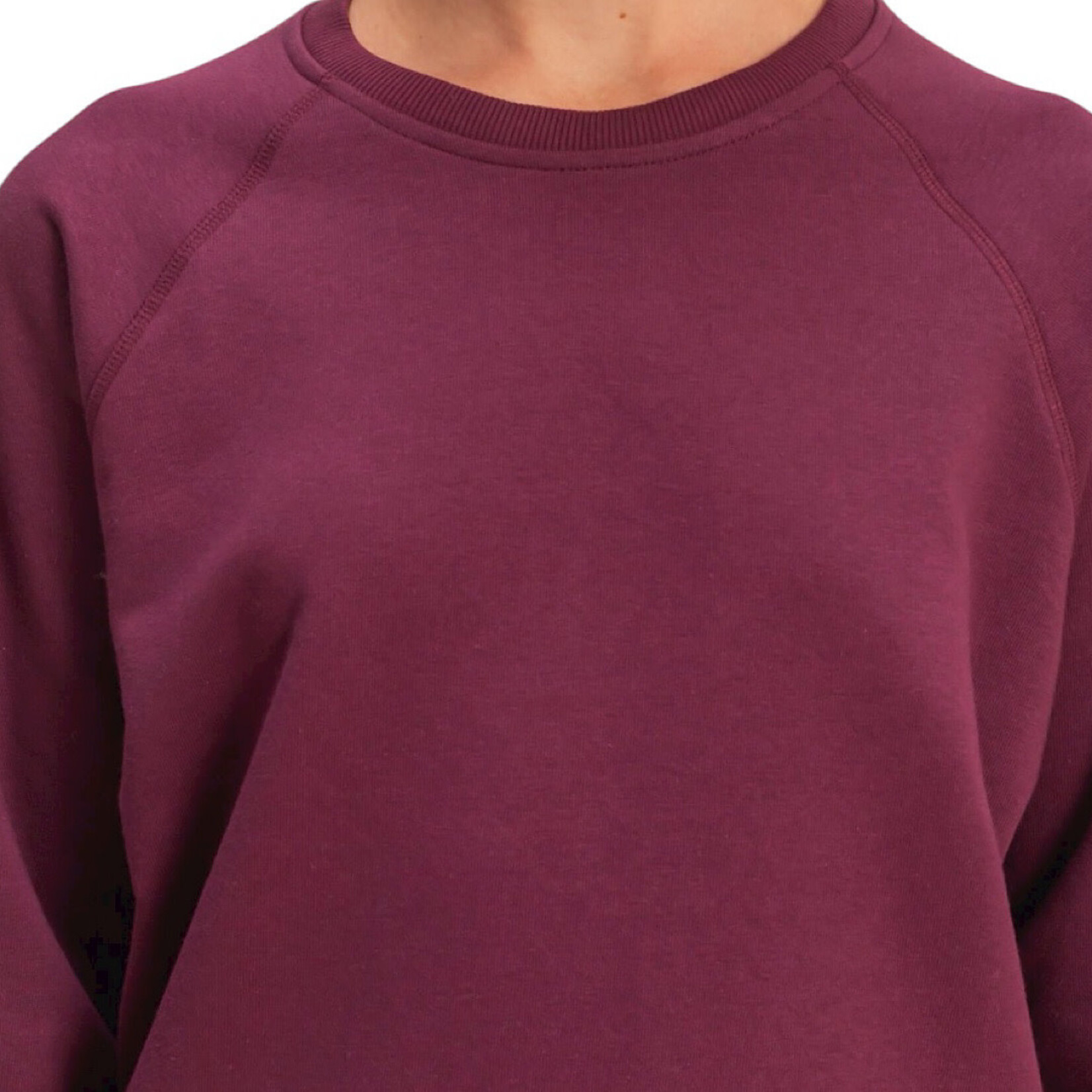 Dark Cherry Crew Neck Raglan Sleeve Sweatshirt
