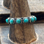 Sterling Silver Ring with Turquoise Round Stones
