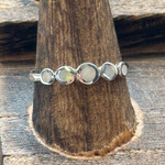 Sterling Silver Ring with Five Opal Stones