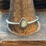 Sterling Silver Ring with Pear Shaped Opal Stone