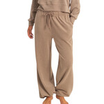 Dusty Mocha Soft Ribbed Drawstring Jogger Pants