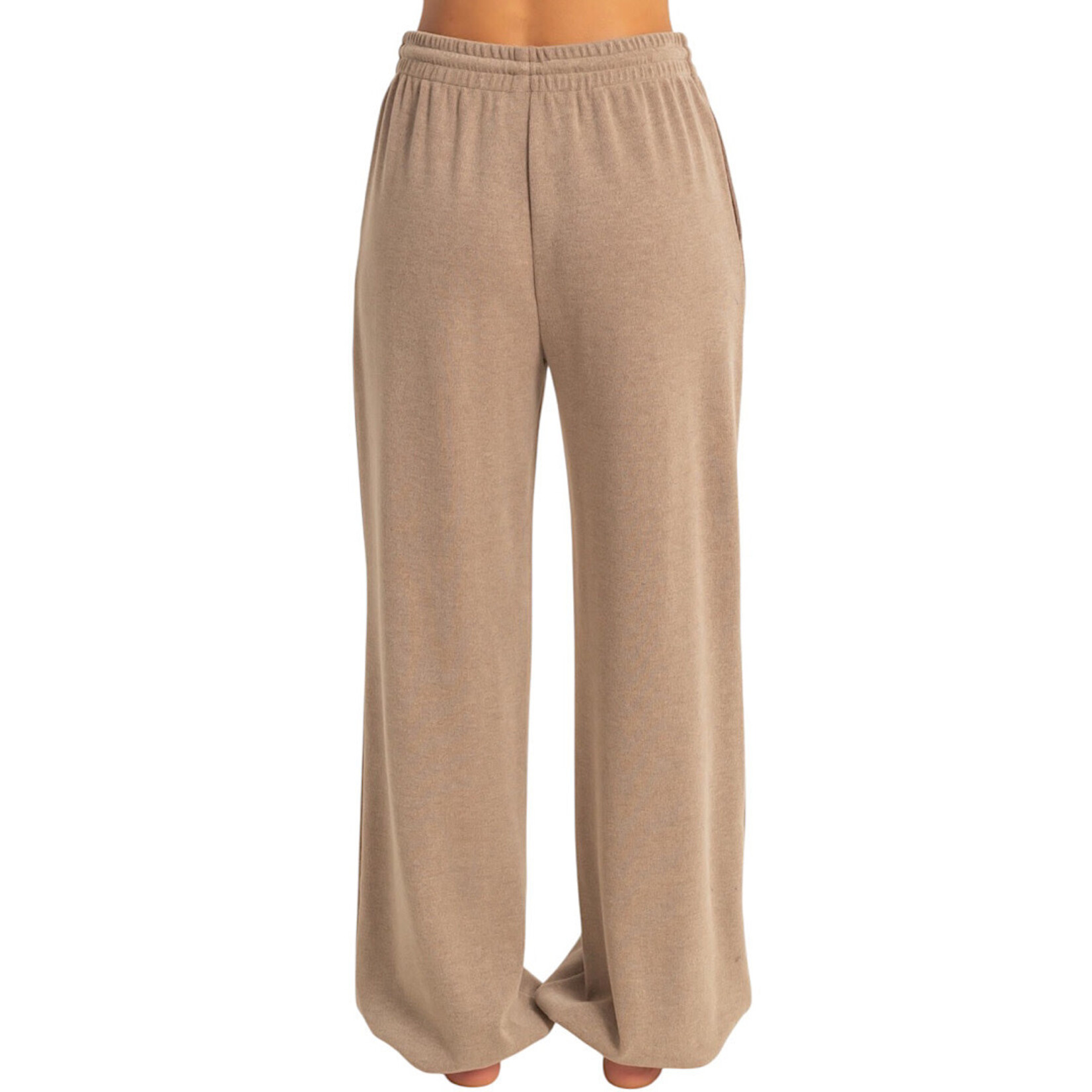 Dusty Mocha Soft Ribbed Drawstring Jogger Pants
