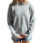 Heather Gray Knitted Crew Neck Sweater
