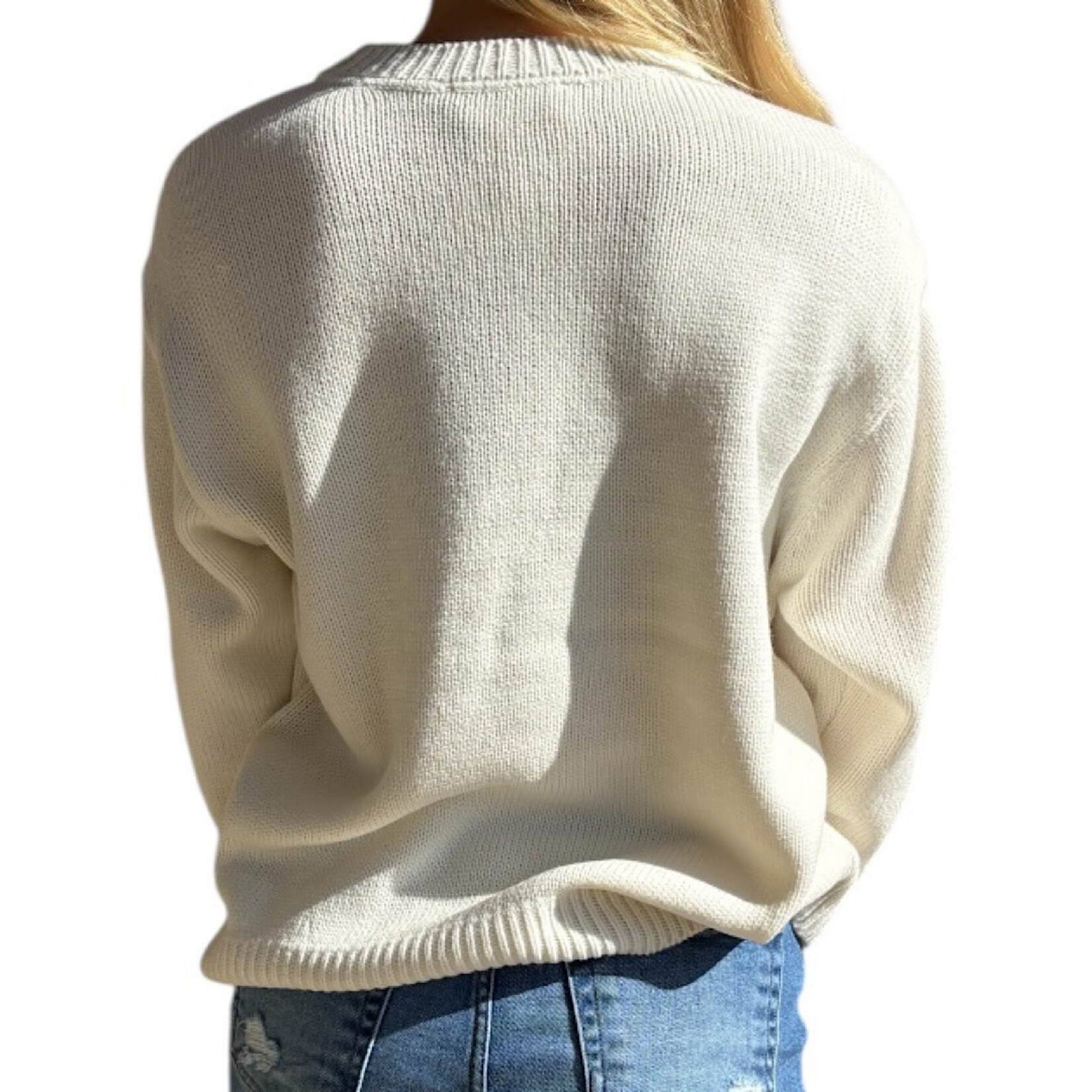 Whip Cream Knitted Crew Neck Sweater