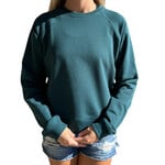 Deep Green Crew Neck Raglan Sleeve Sweatshirt