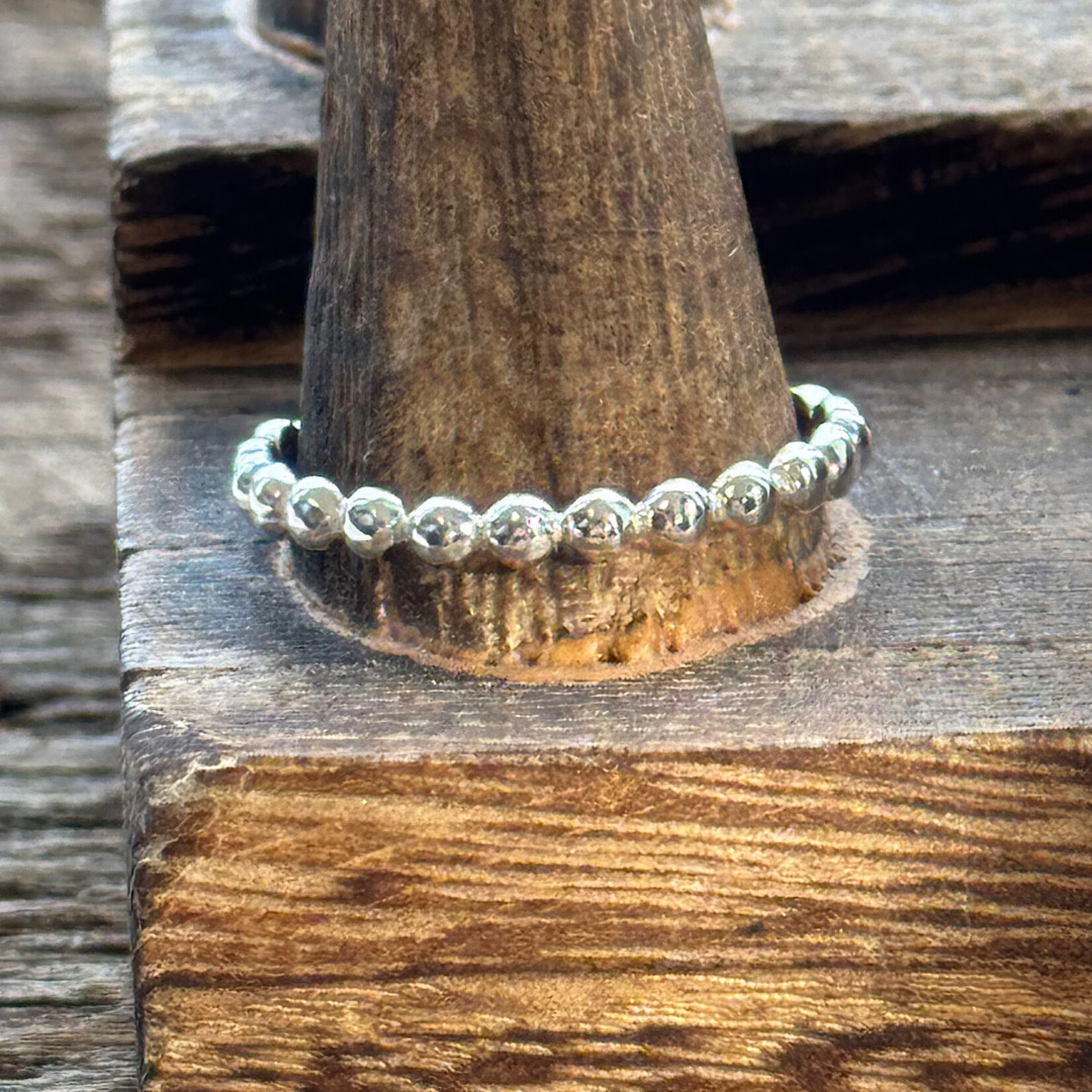 Sterling Silver Beaded Eternity Ring