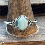 Sterling Silver W/Light Blue Oval Stone Size 10