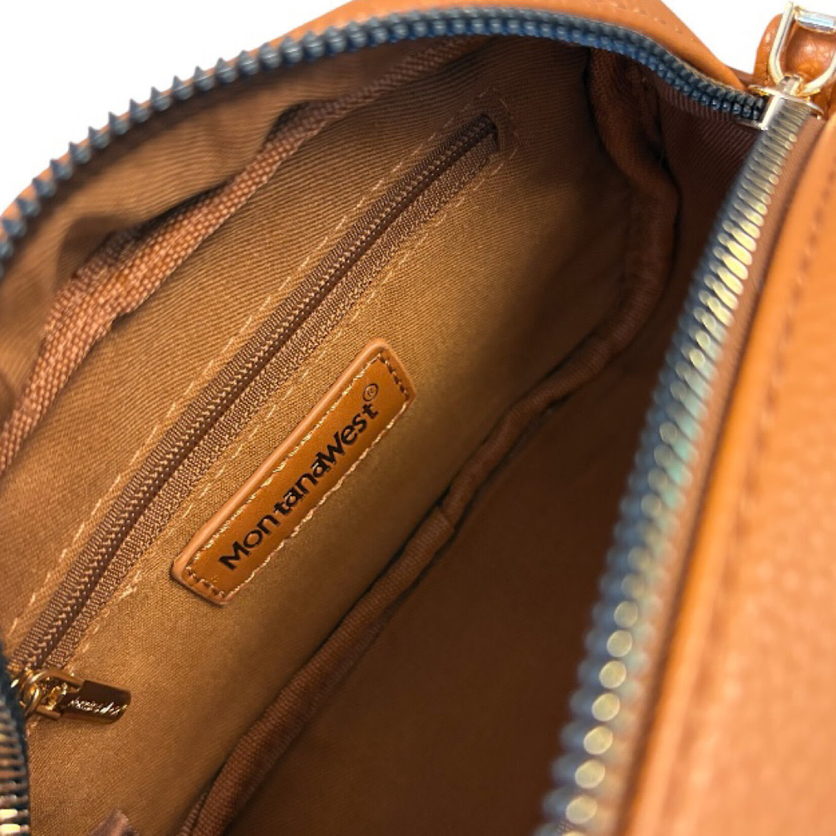 Montana West Brown Textured Crossbody Bag