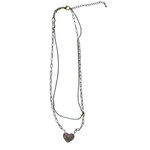 Gold Layered Pave Heart Pendant Necklace