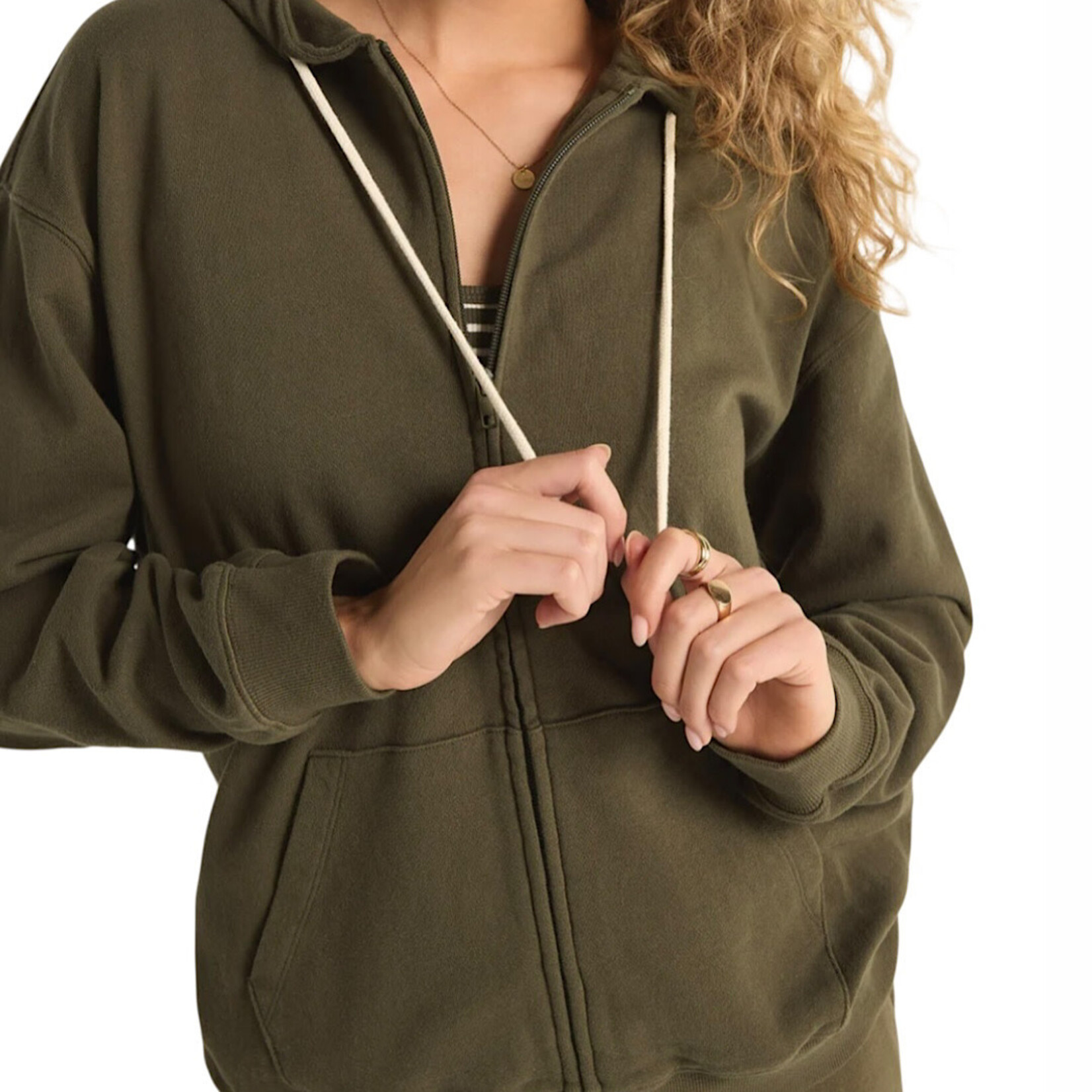 Z Supply Z Supply Academy Zip Up Hoodie Grape Leaf