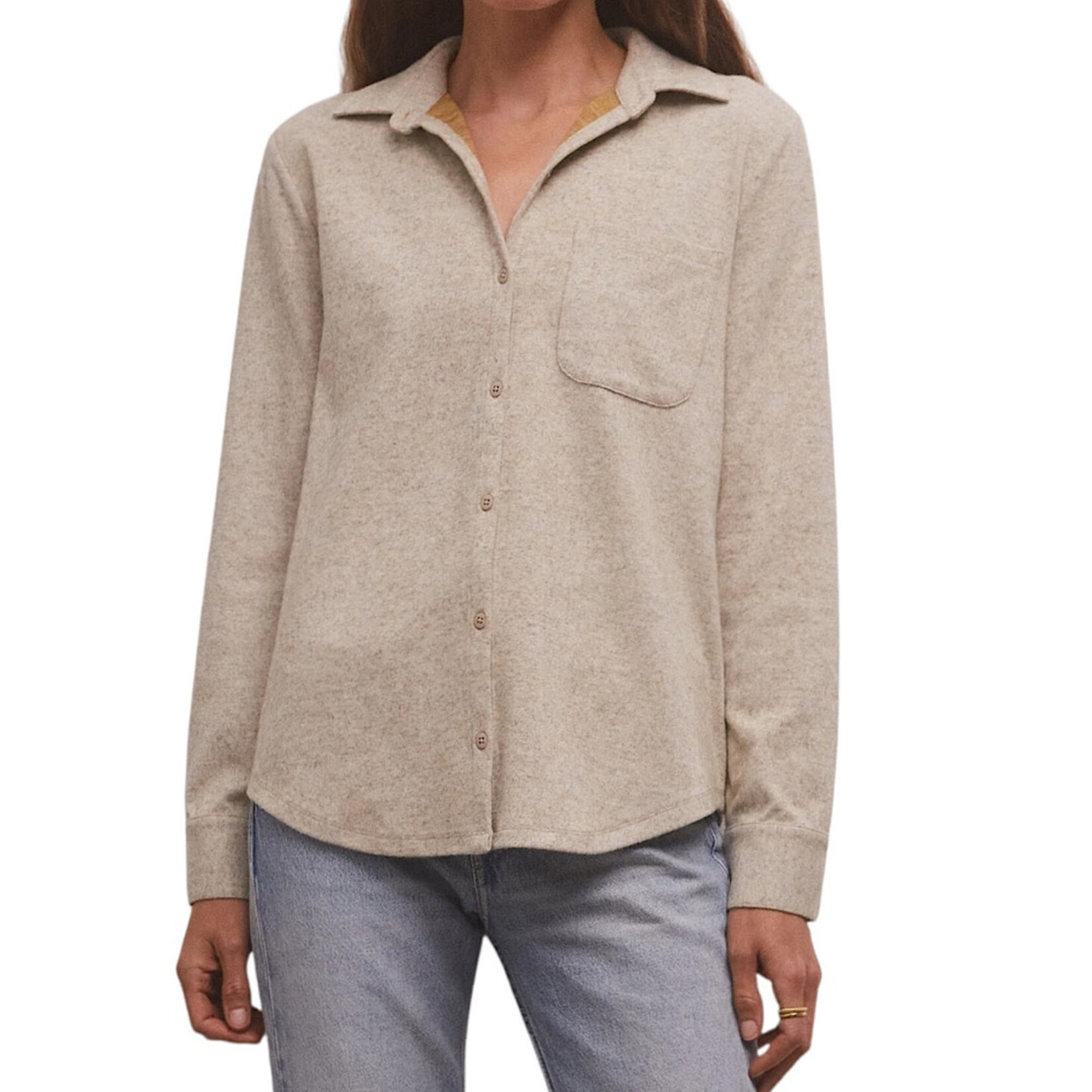 Z Supply Z Supply Zenith Shirt Heather Oat