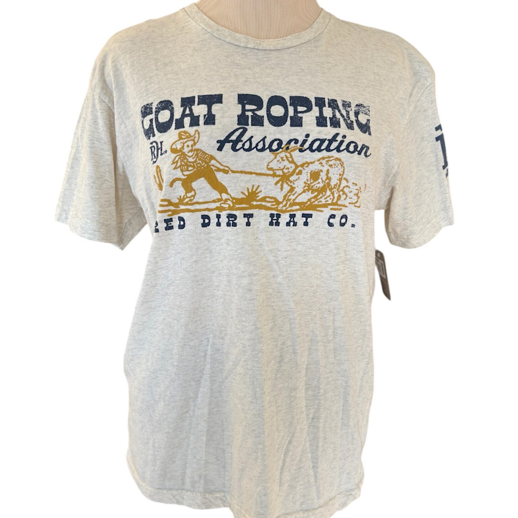 Red Dirt Hat Co. Cream Mix Red Dirt Roping T-Shirt Size Medium-RF