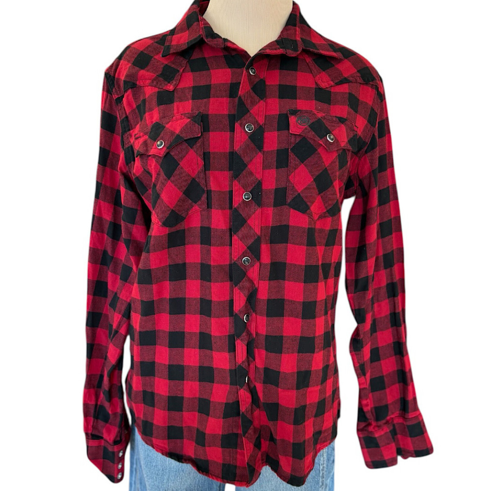 Wrangler Buffalo Plaid Pearl Snap Flannel Size M-RF