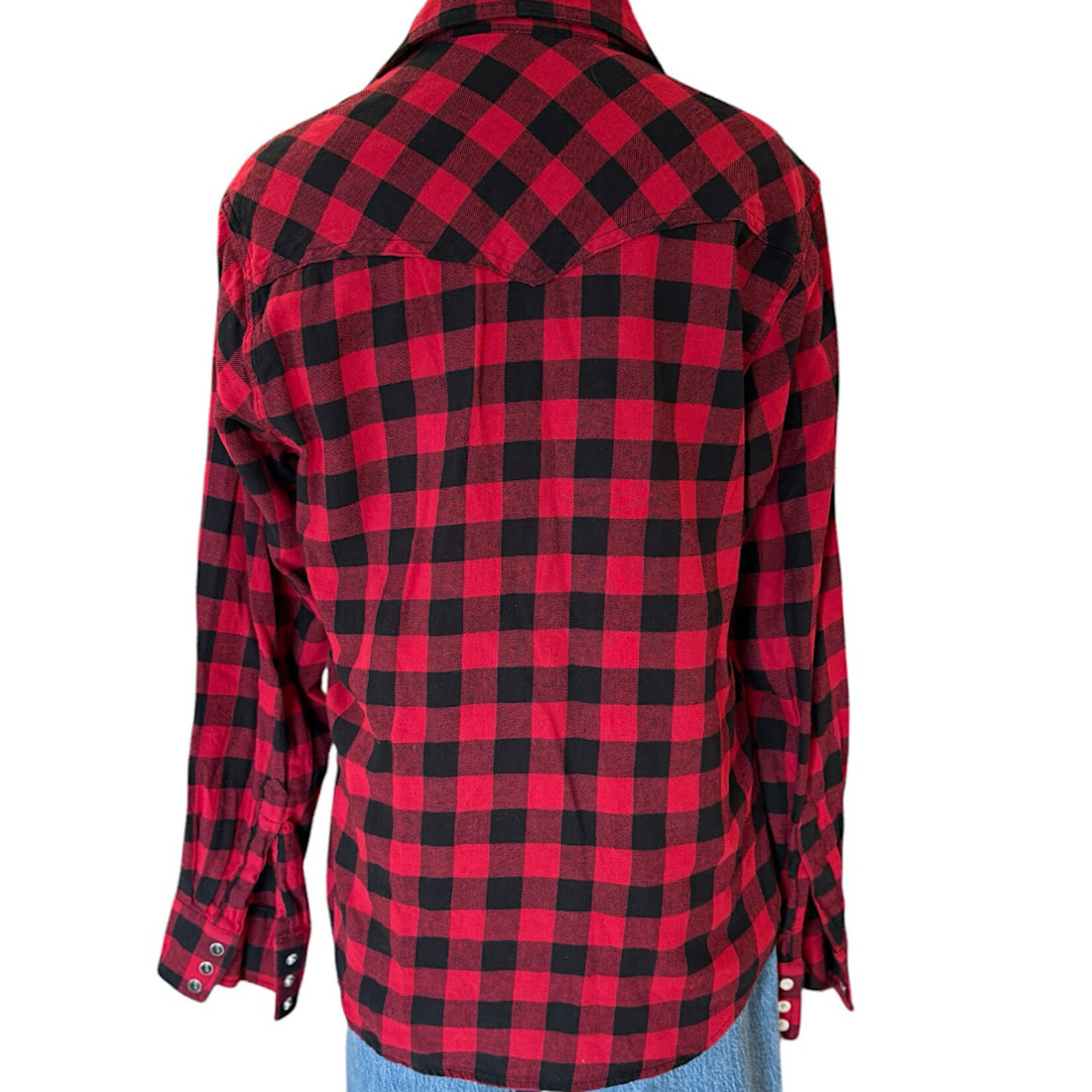 Wrangler Buffalo Plaid Pearl Snap Flannel Size M-RF