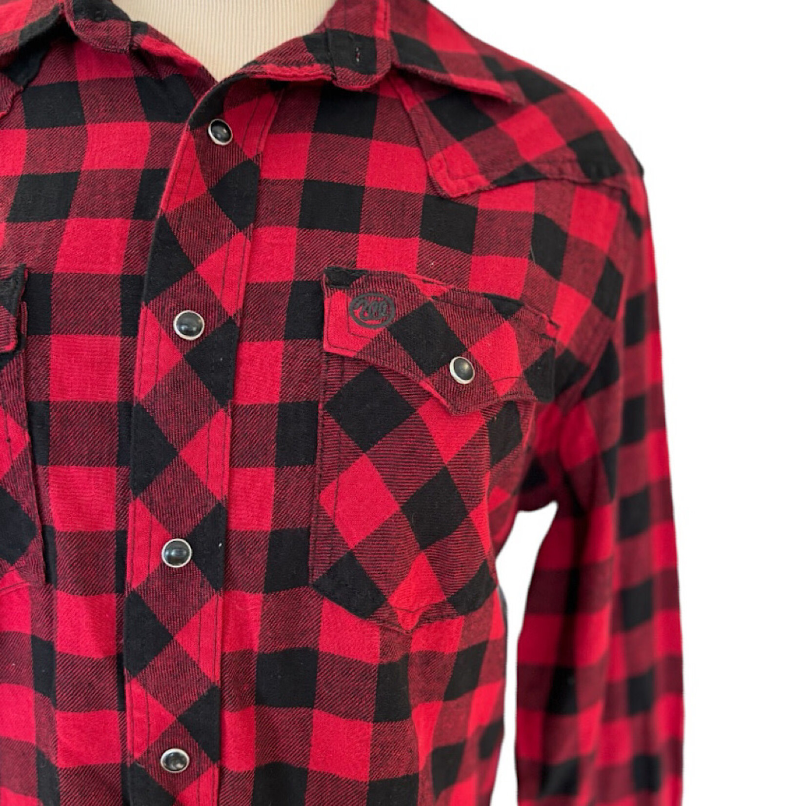 Wrangler Buffalo Plaid Pearl Snap Flannel Size M-RF