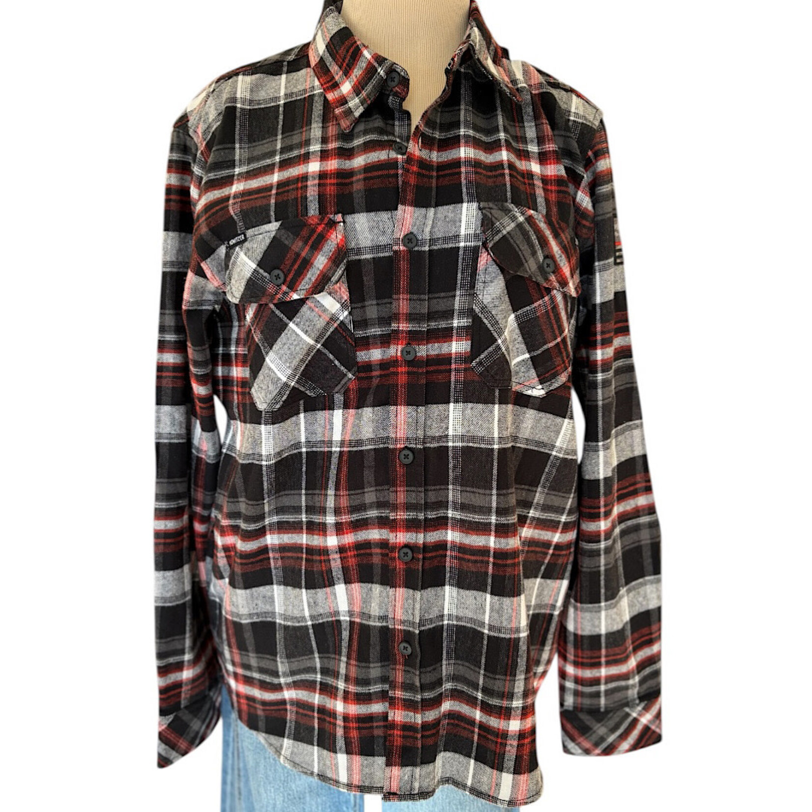 Howitzer Men's Red/Black Plaid Flannel Size M-RF