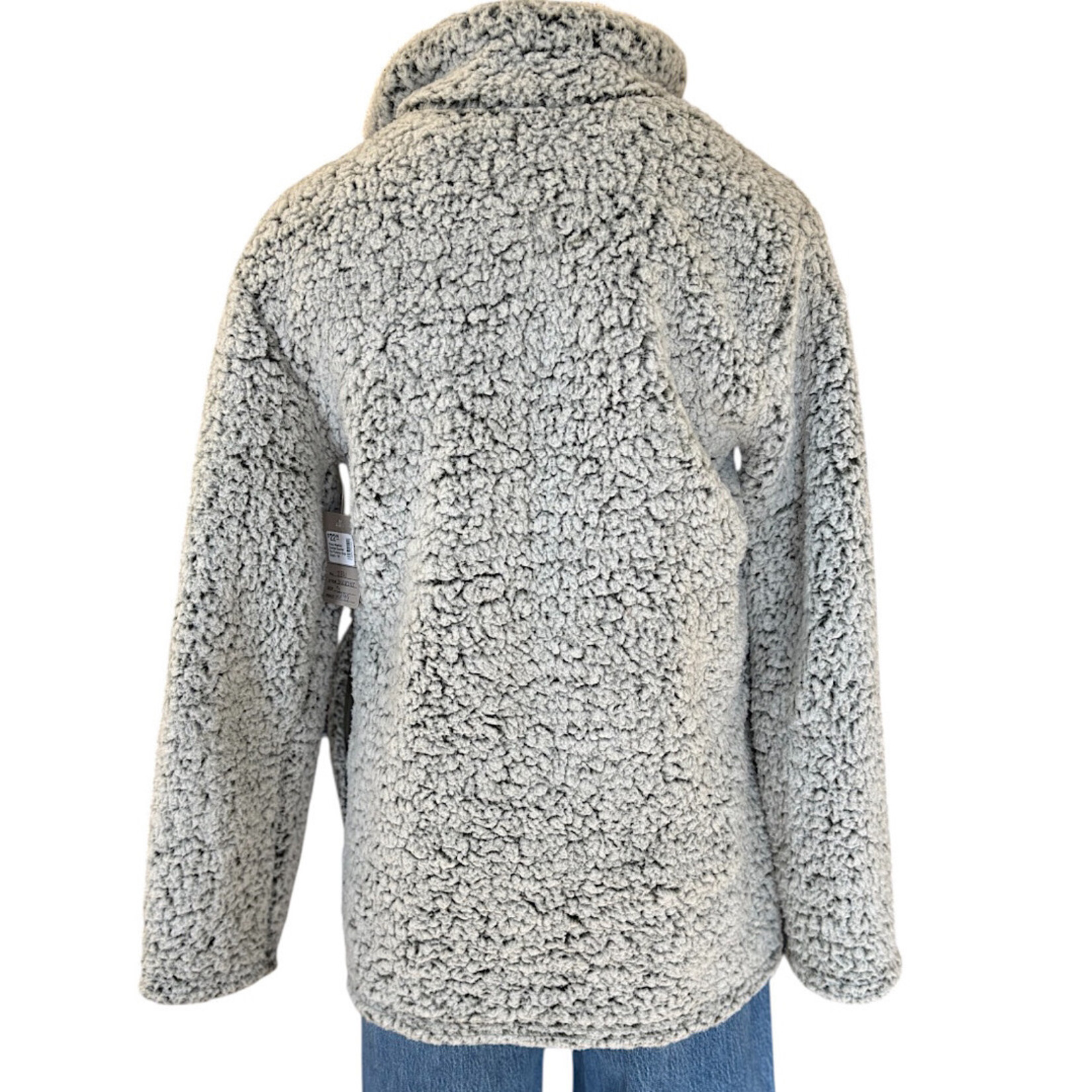 LOVE TREE Olive Washed Sherpa Quarter Zip Pullover Size Small-RF