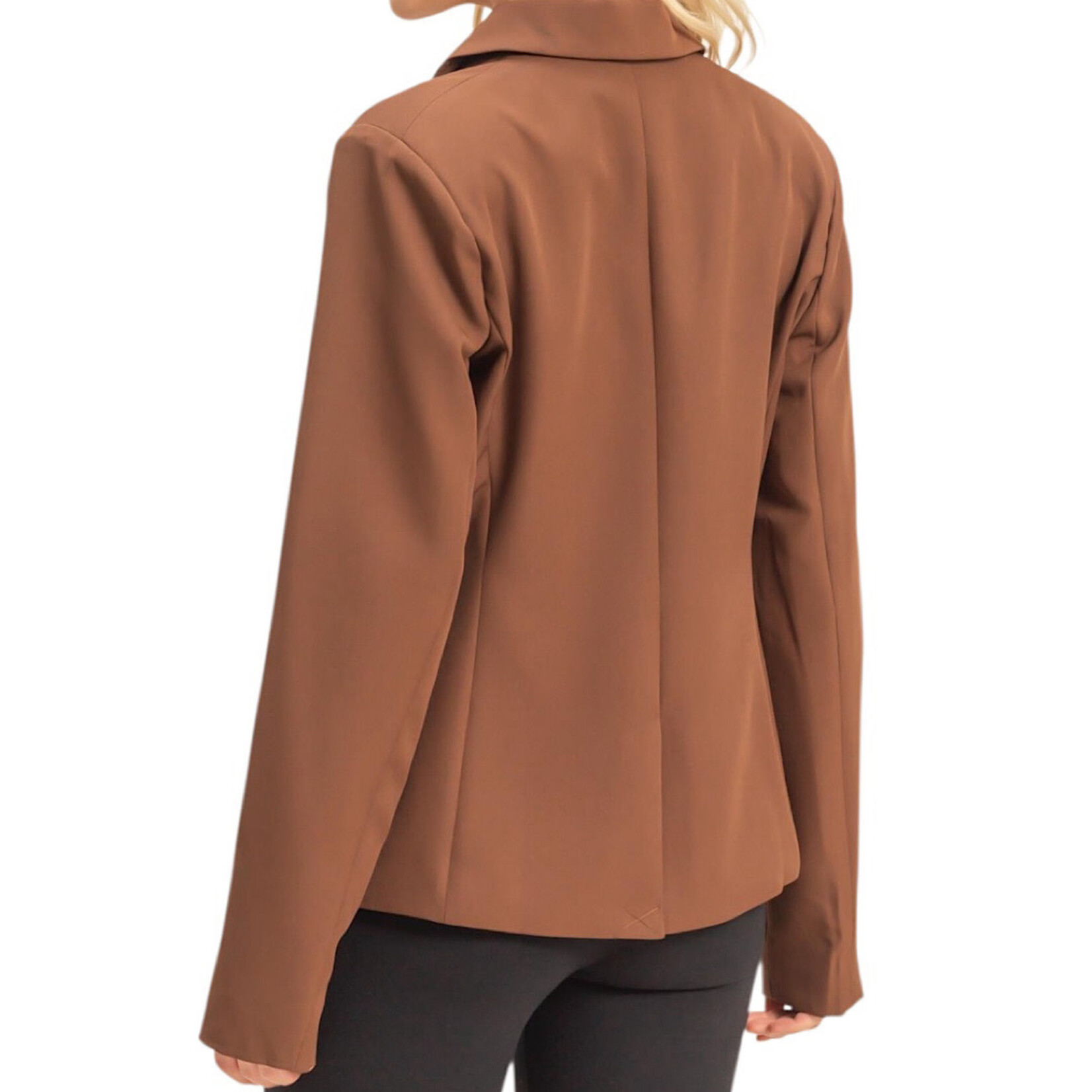 Brown Single Button Blazer