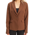 Brown Single Button Blazer