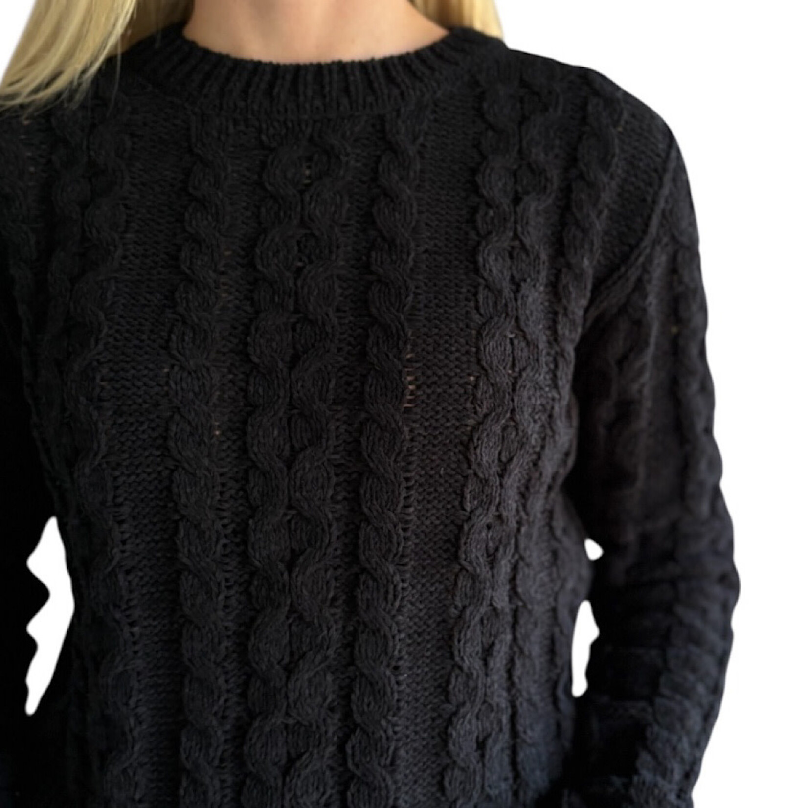 Black Cable Knit Sweater
