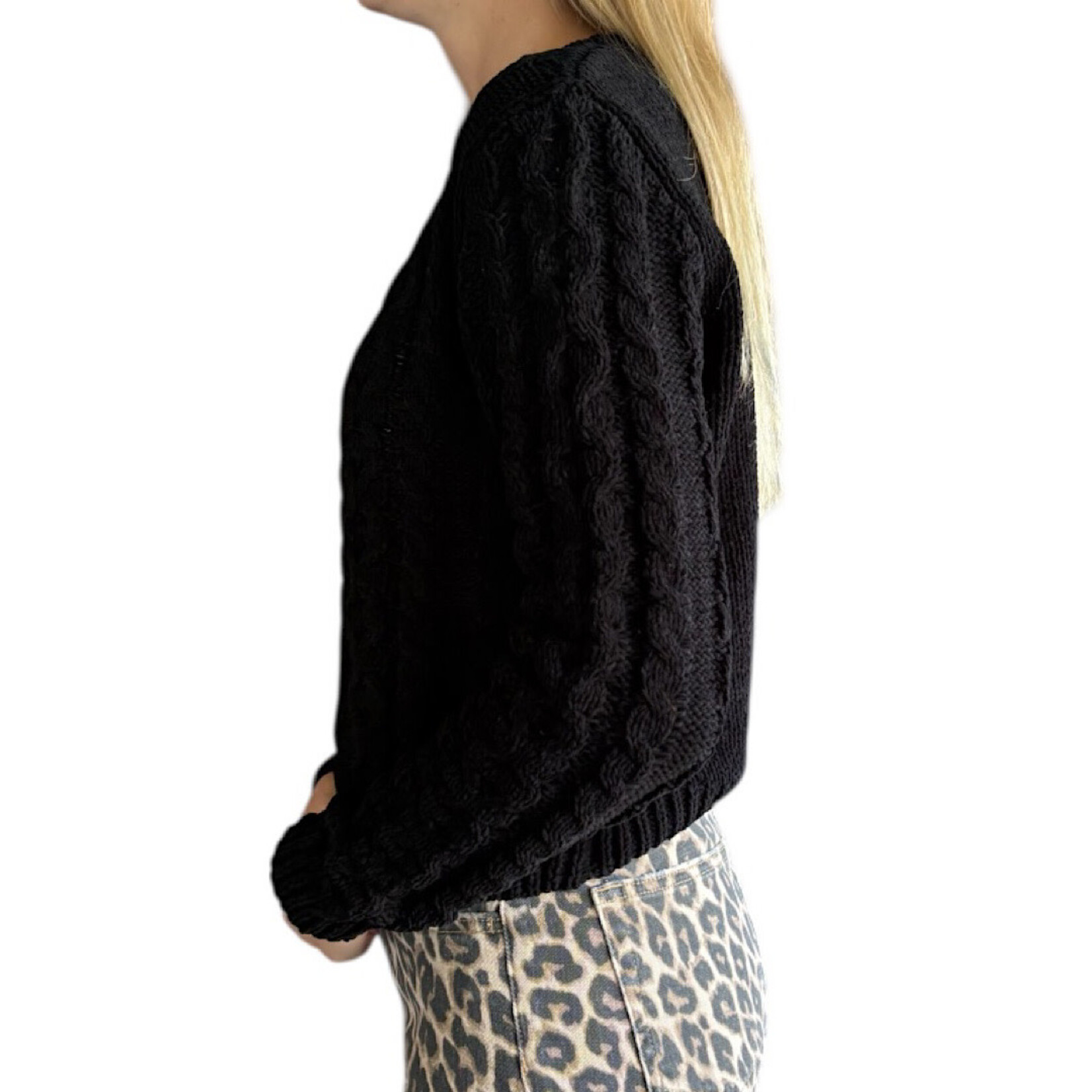 Black Cable Knit Sweater