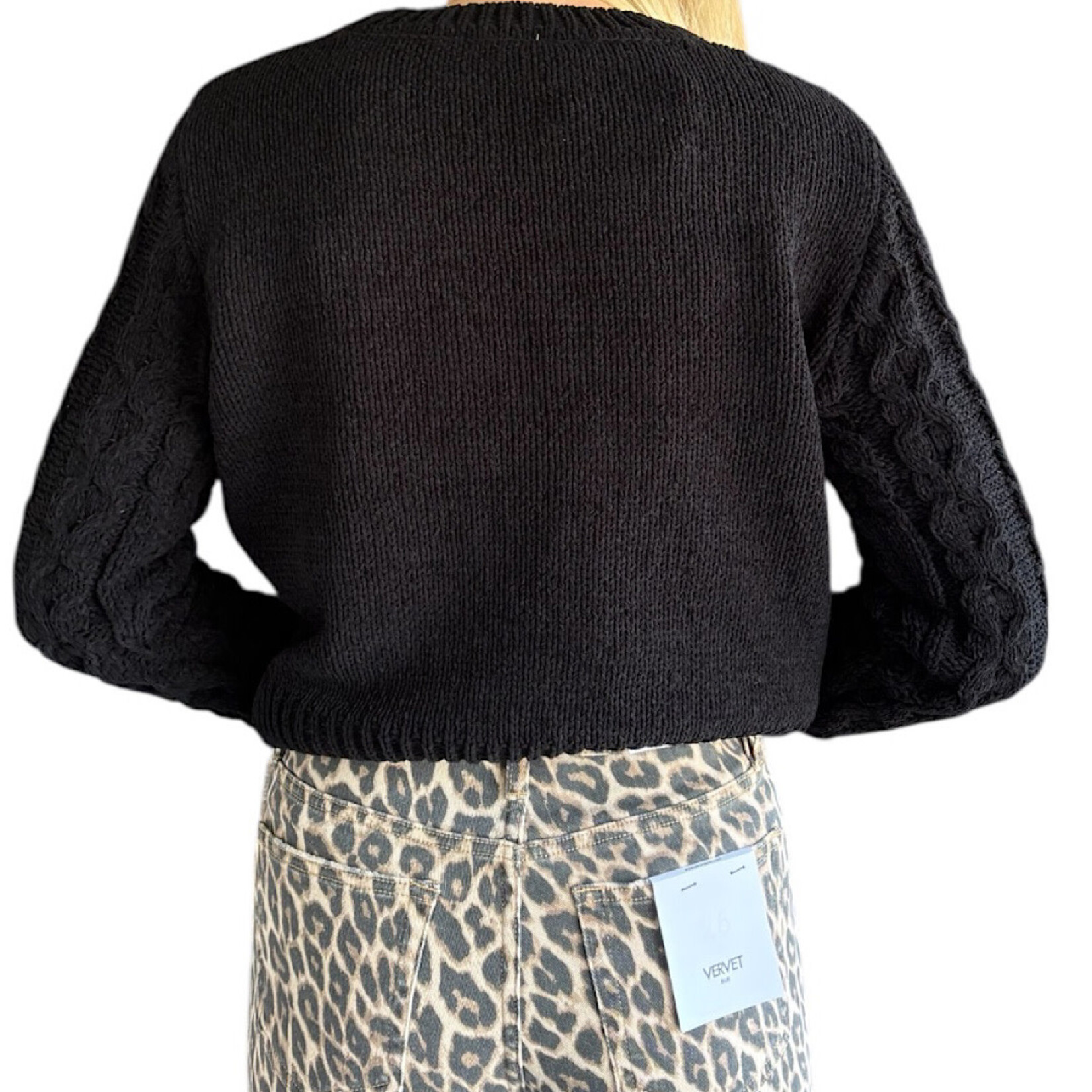 Black Cable Knit Sweater