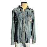 Cruel Cruel Long Sleeve Denim Button Down Size Large -RF