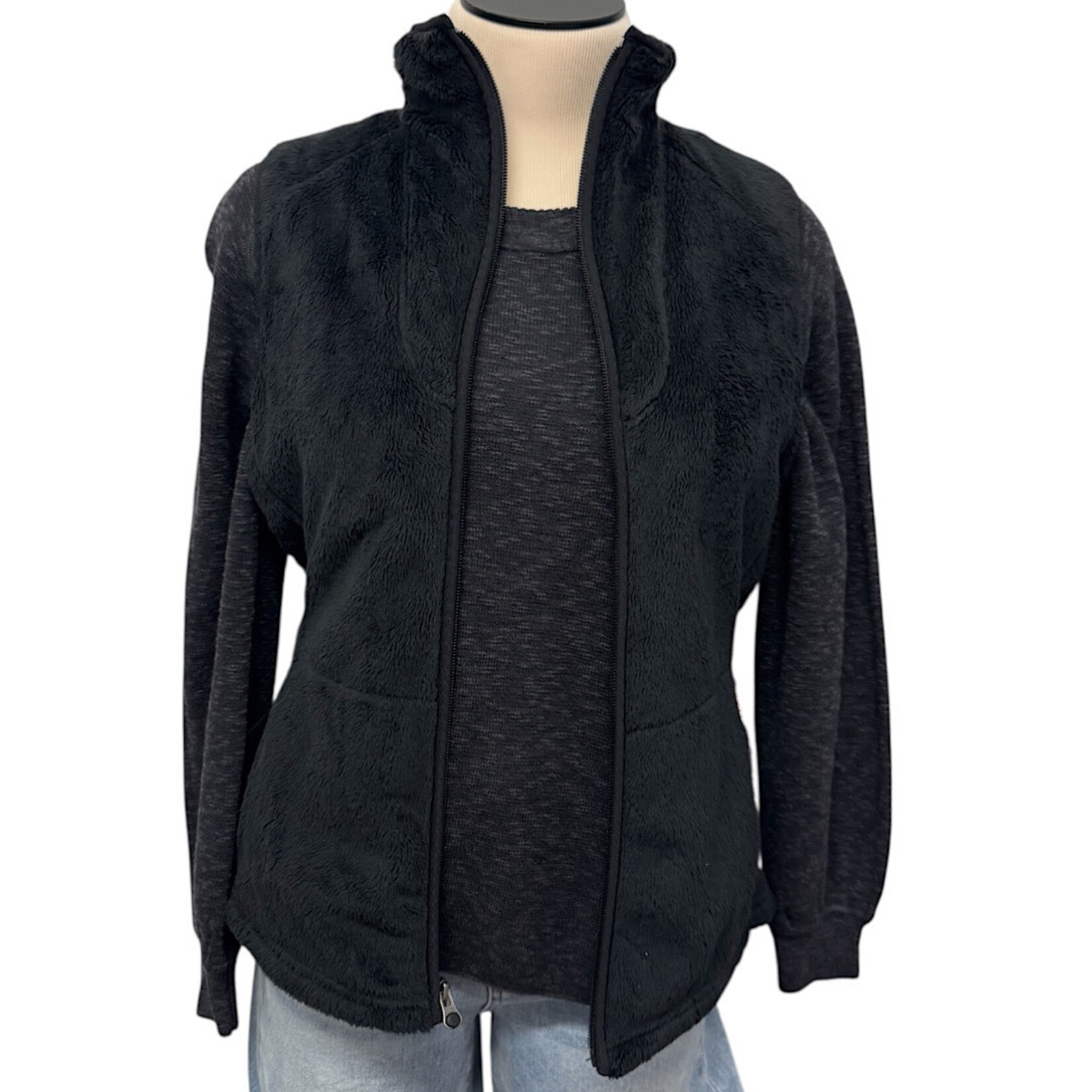 The North Face North Face Black Fuzzy Zip Up Vest Size Small-RF