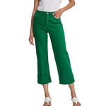 Mica Denim MICA MDP-W3025SG Seaweed Green High Rise Wide Leg Cropped Cuff Jeans