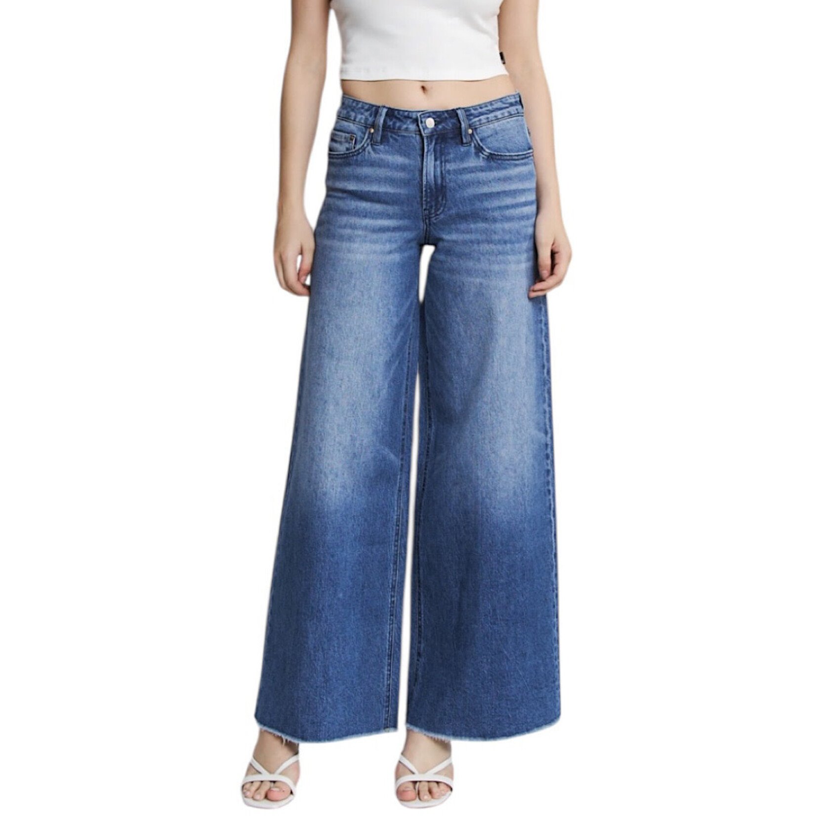 Mica Denim MICA MDP-W3571A Medium Sea High Rise Wide Leg Jeans