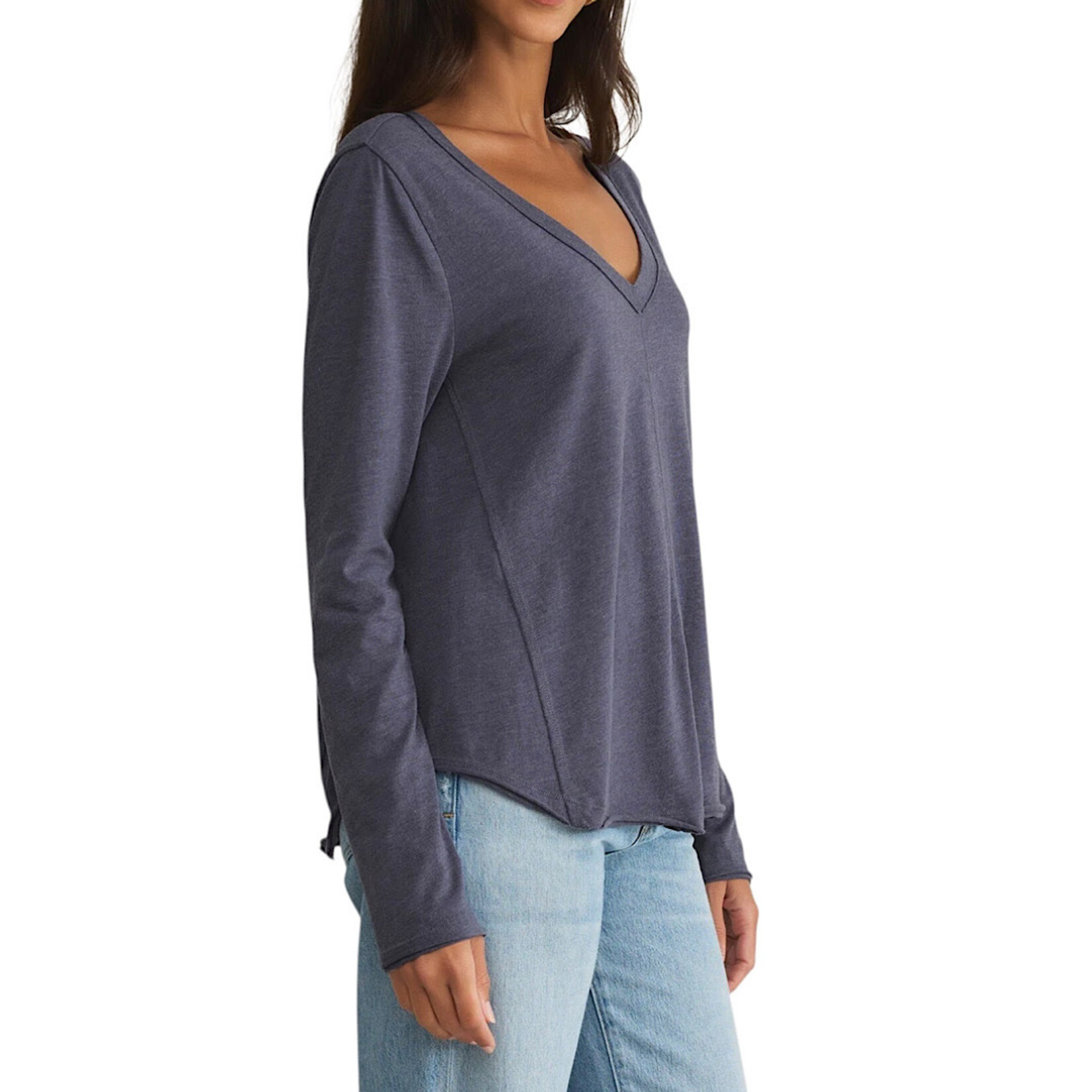 Z Supply Z Supply Vail LS Tee Worn Blue