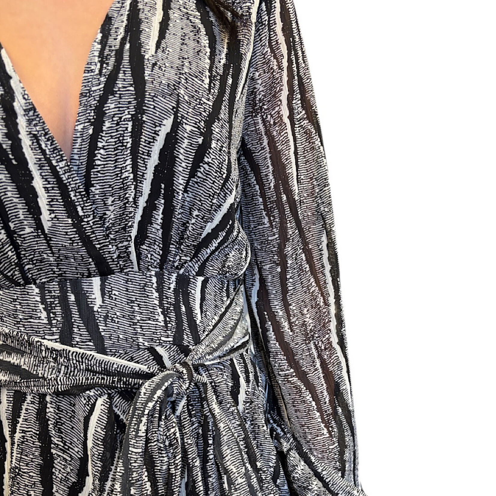 Black Animal Print Tie-Front Romper