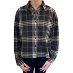 Black Multi Plaid Button Down Collared Shirt