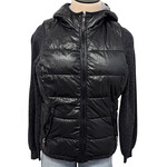 Tangerine Black Quilted Hooded Puffer Vest Size M-RF