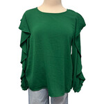 Oddy Kelly Green Ruffled Blouse Size Small-RF
