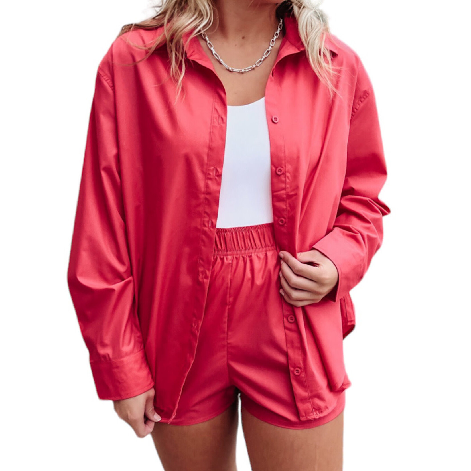 High Rise Side Slit Shorts