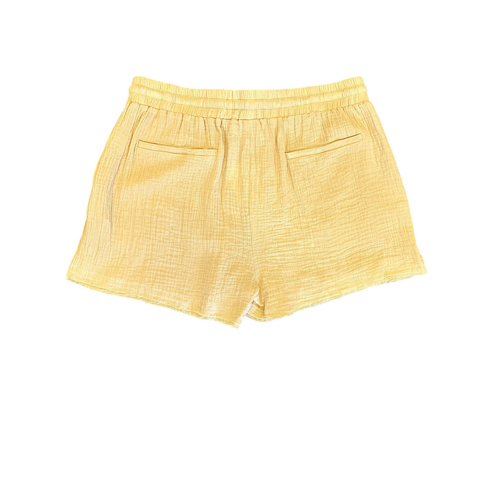 Plus Dusty Yellow Gauze Shorts