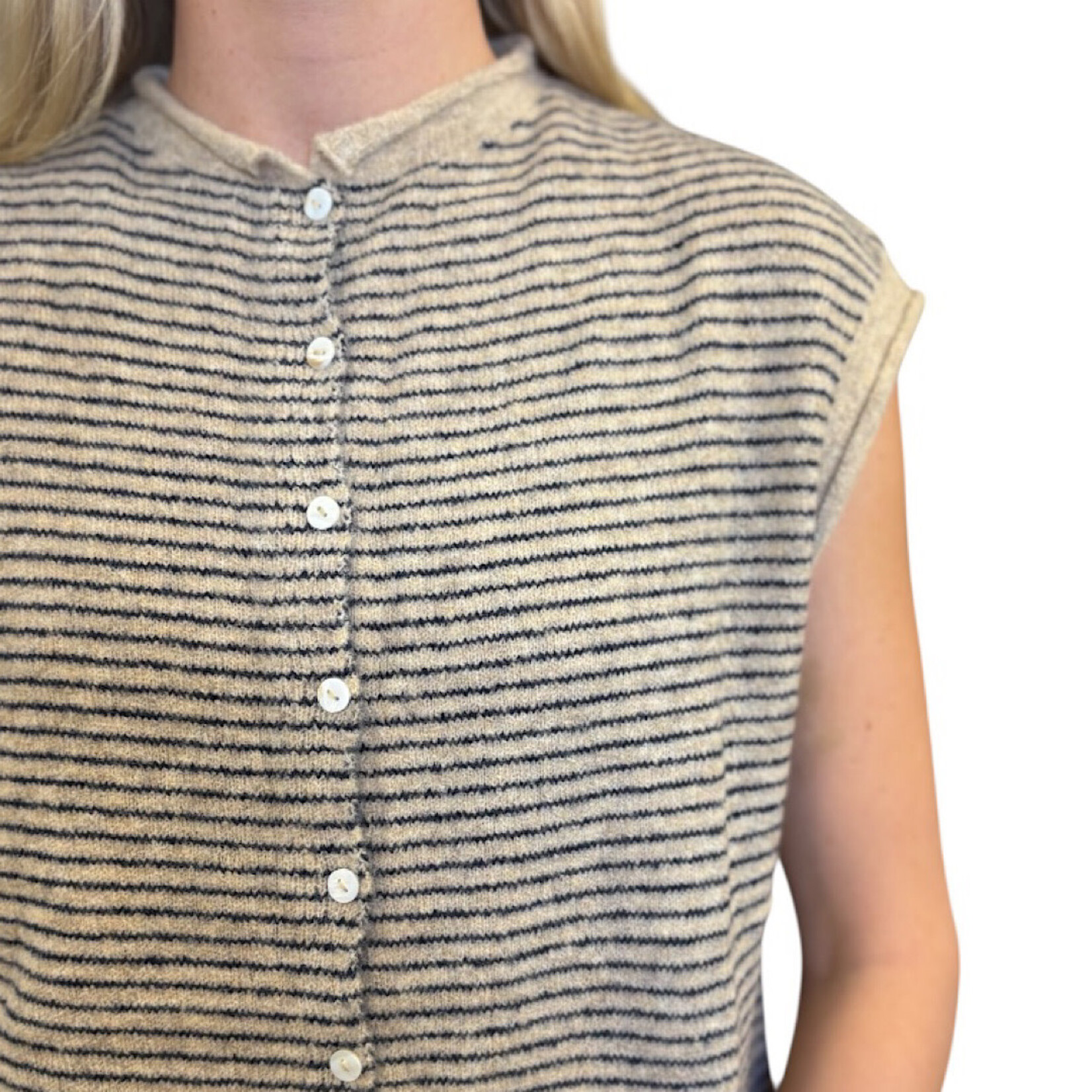 Natural Striped Sweater Vest