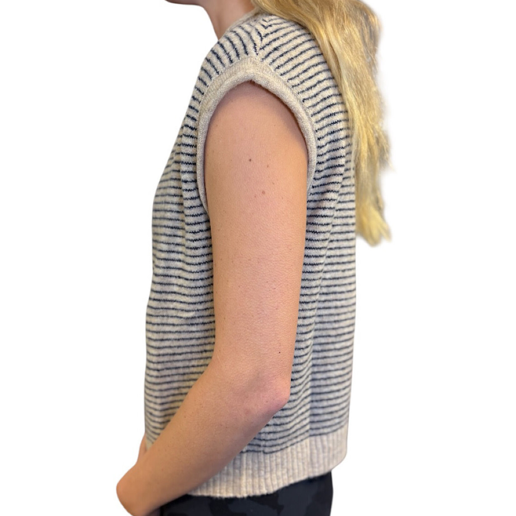 Natural Striped Sweater Vest