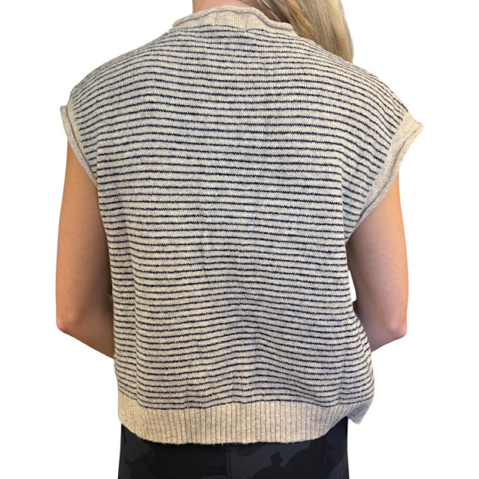 Natural Striped Sweater Vest