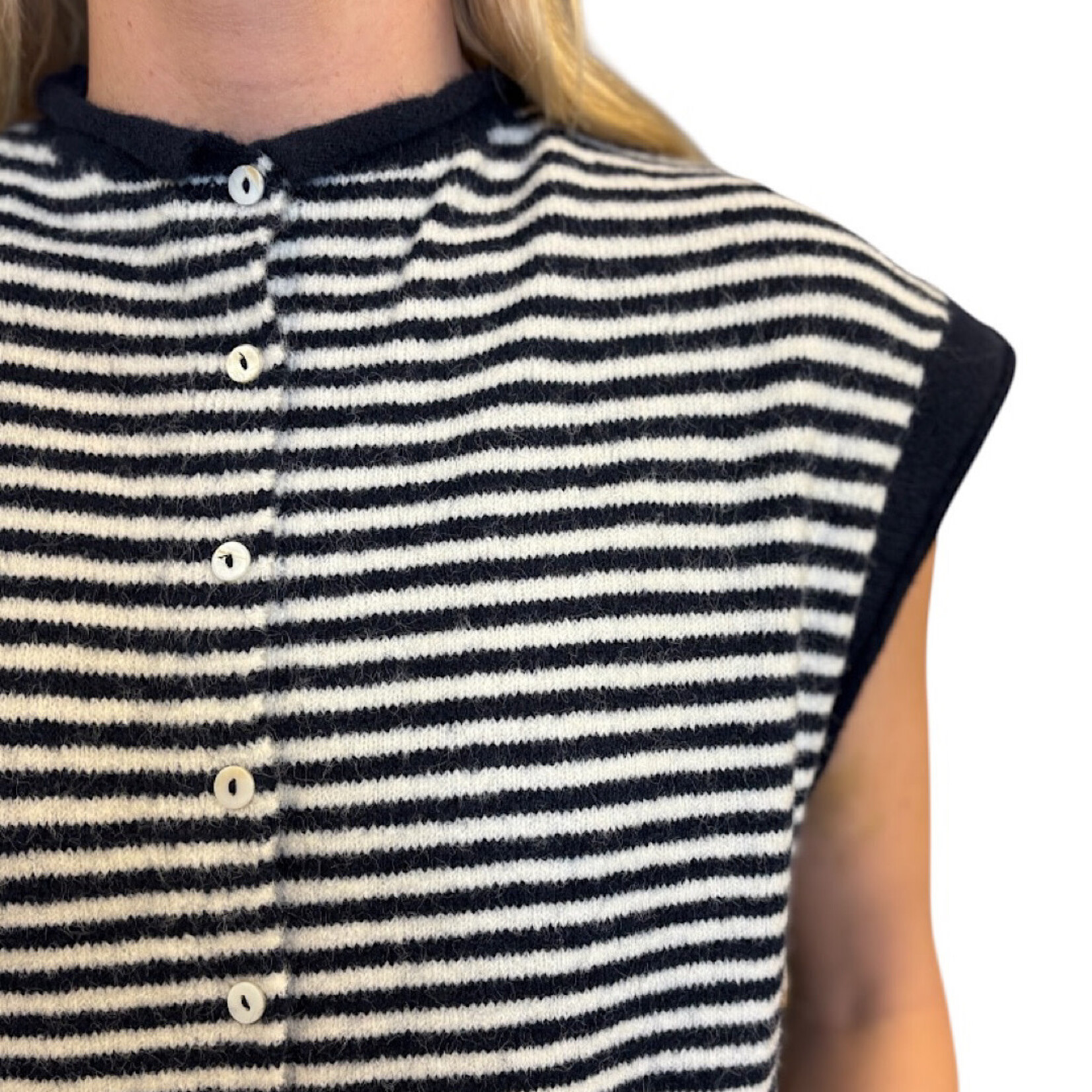 Navy Striped Sweater Vest